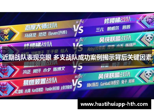近期战队表现亮眼 多支战队成功案例揭示背后关键因素